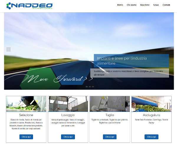 Naddeo’s new website, technologies for the food industry, online