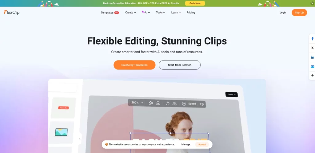 screenshot Flexclip